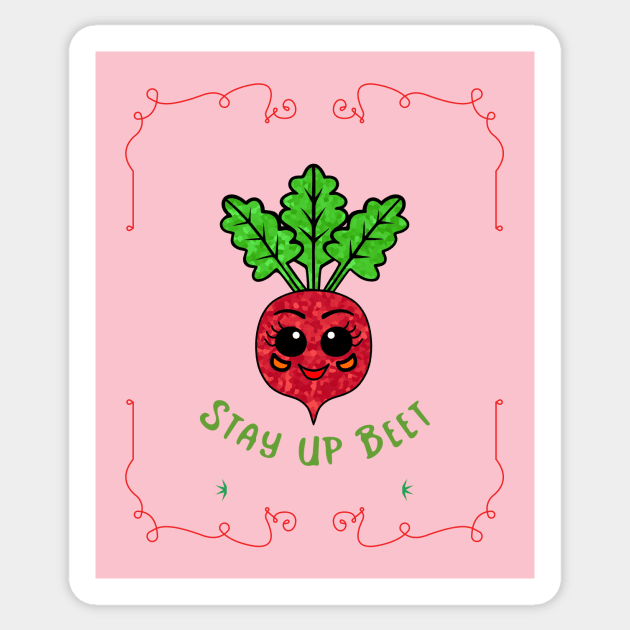 POSITIVE Vibes Stay UP Beet Funny Veggies Sticker by SartorisArt1